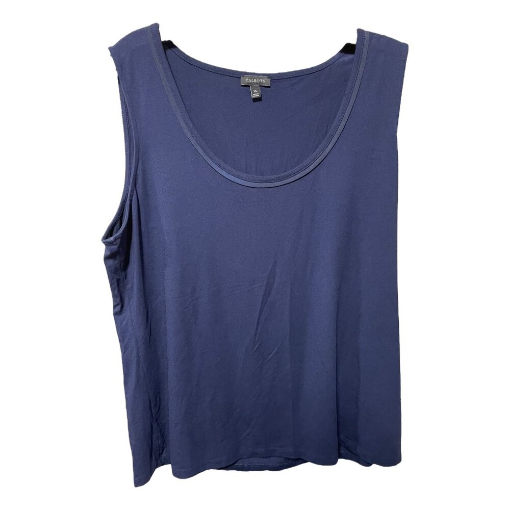 Talbots Navy Blue Scope‎ Neck Sleeveless Shirt